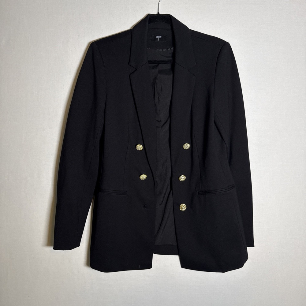 Tahari Collegiate Black Blazer Coat Preppy Academia Officecore Style